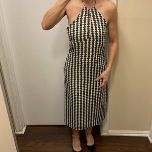 Jessica Ash vintage houndstooth  halter dress